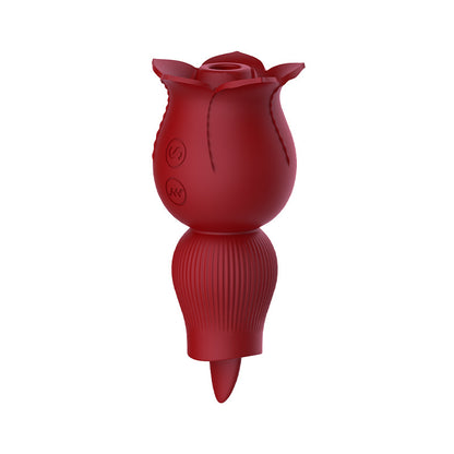 Rose Vibrator Red 2 Heads-EROSREALM