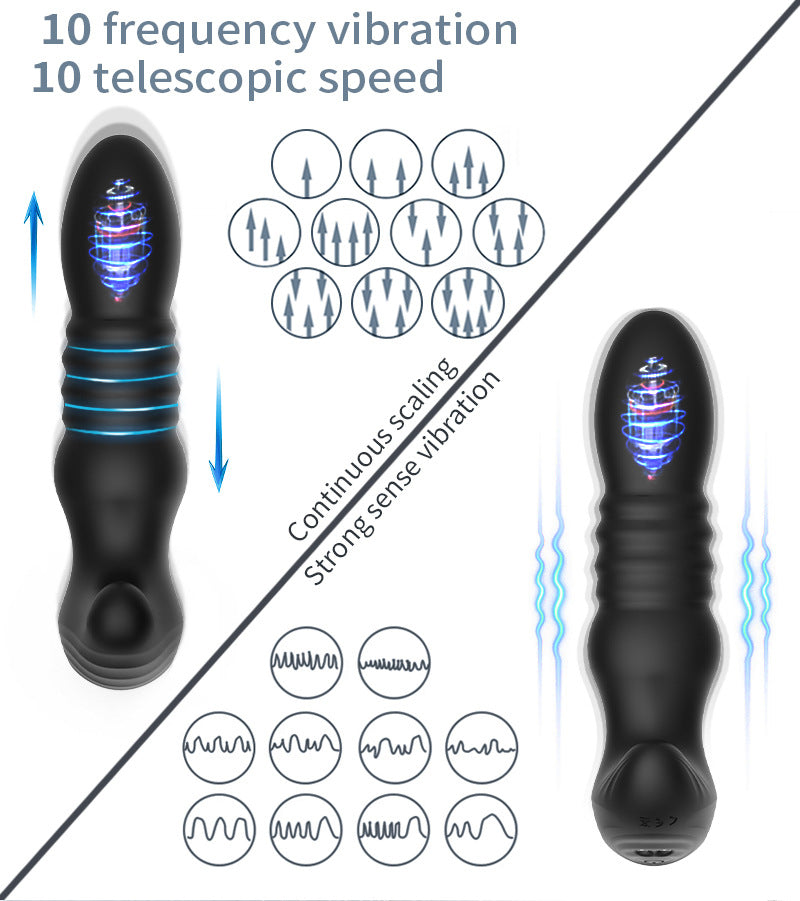 Wireless Remote Telescopic Vibrating Butt Plug Anal Sex Toys Prostate Massager-EROSREALM