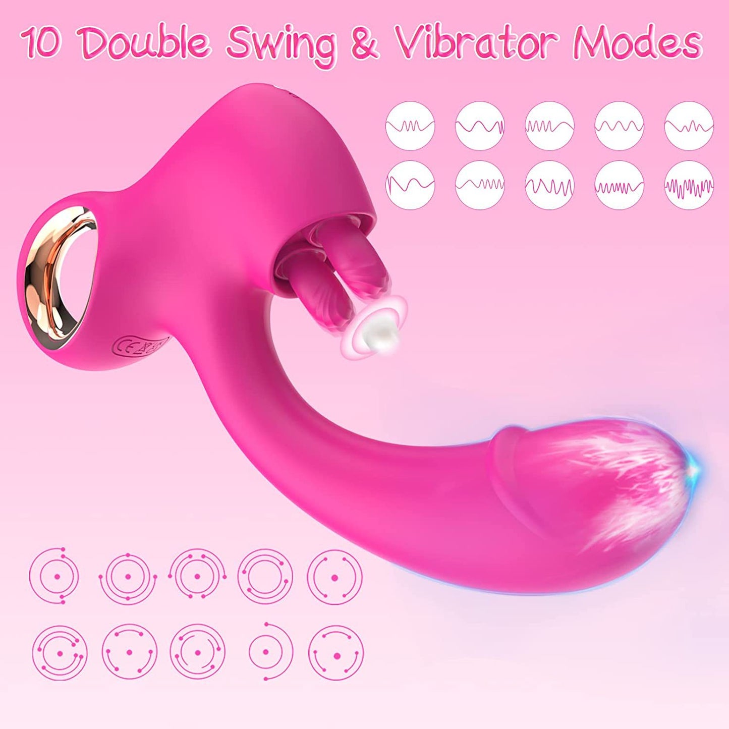 Caroline 2-in-1 Tongue-licking Wearable Vibrator-EROSREALM