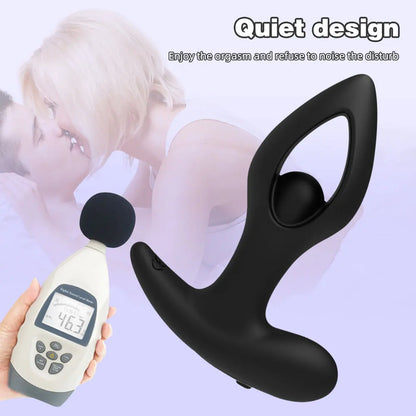 Hollow Heart Shaped Vestibular Vibration Anal Plug Butt Vibrator-EROSREALM