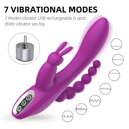 G Spot Clitoral Anal Stimulation Rabbit Vibrator. Triple Penetration-EROSREALM