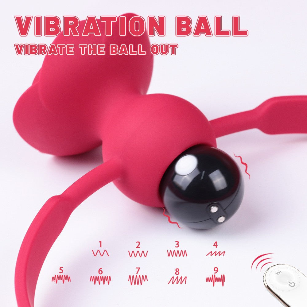 Vibrating Rose Ball Gag-EROSREALM