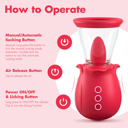 Upgrade Licking And Sucking Rose Clitoral Vibrator For Women-EROSREALM