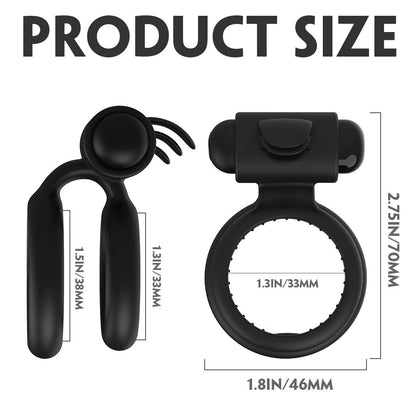 Vibrating Cock Ring with Double Ring-EROSREALM