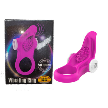 Male Rabbit Vibrating Penis Ring Tongue Licking Vibration Penis Ring-EROSREALM