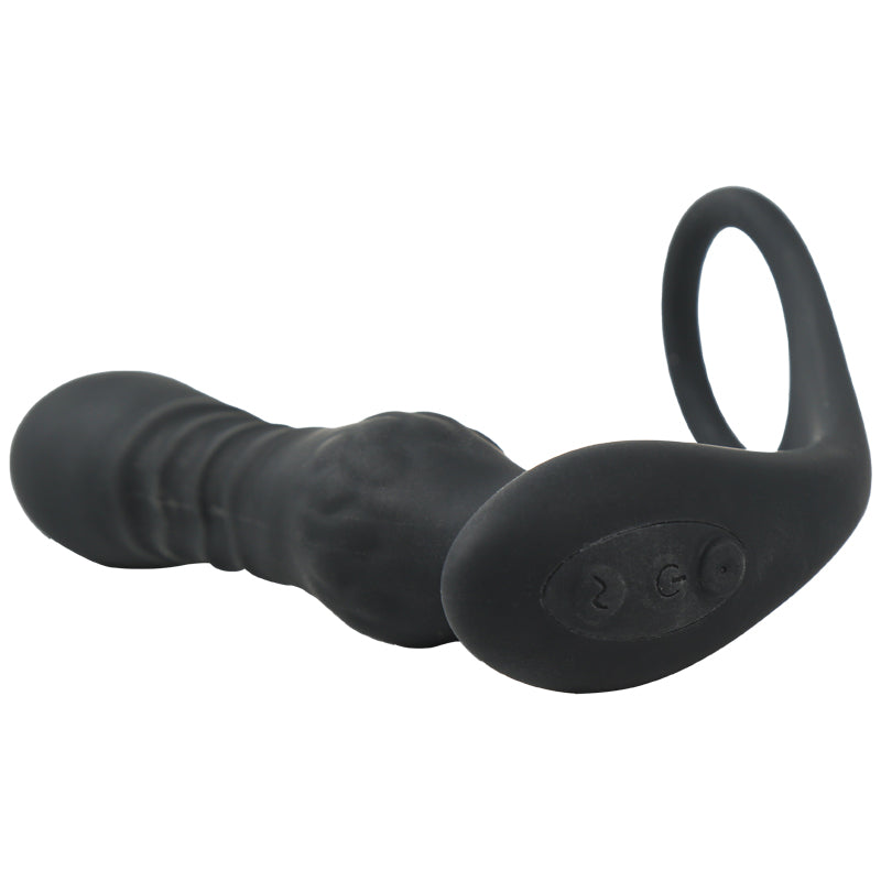 3-in-1 Thrusting Tapping Vibrating Prostate Massager & Cock Ring-EROSREALM