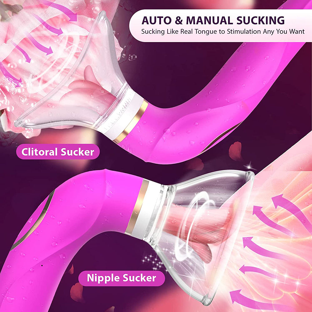 Suction Tongue Licking Nipple Clitoris Stimulator Vibrator Pussy Pump-EROSREALM