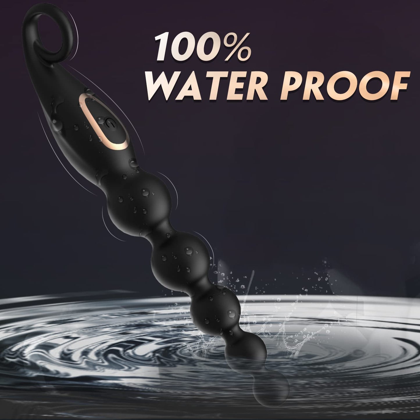 Vibrating Anal Beads Butt Plug. Graduated Design Silicone Anal Vibrator with 7 Vibration Modes Rechargeable Waterproof G-spot Anal Sex Toy for Men. Women and Couples-EROSREALM