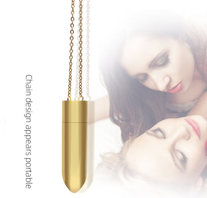 Metal Mini Bullet Necklace Vibrator-EROSREALM