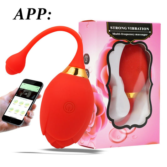 App / Wireless Remote Control Rose Anal Vibrator-EROSREALM