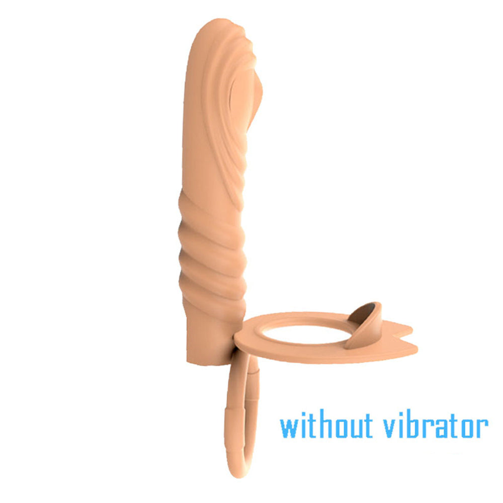 Vibrating Double Cock Rings Vibrator For Couples-EROSREALM