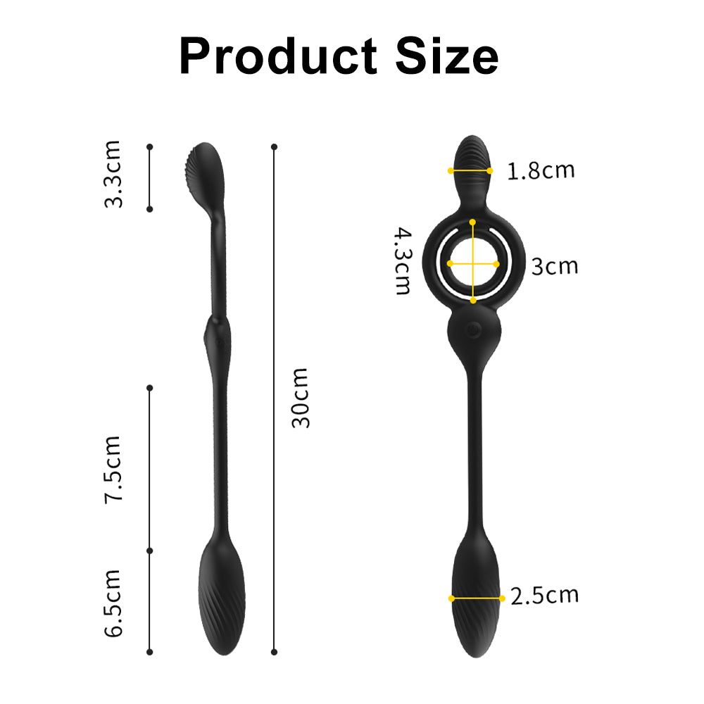 Levi - Wireless Remote Control Double Penis Rings Vibrating Egg For Couples-EROSREALM