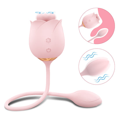 2 In 1 Rose Toy With Bullet Vibrator-EROSREALM