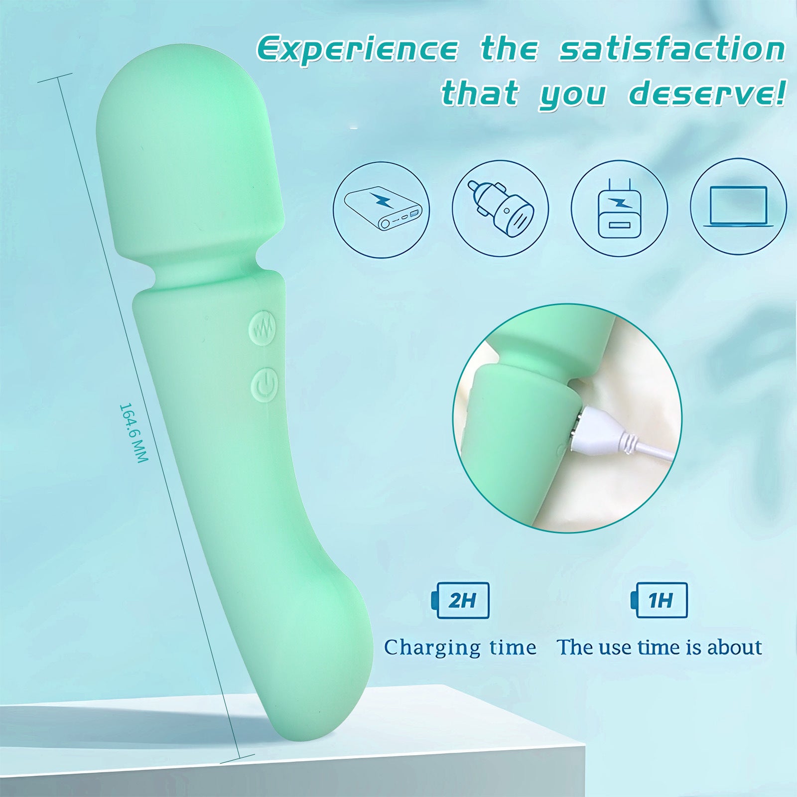 Double-ended Silicone Wand Vibrator-EROSREALM