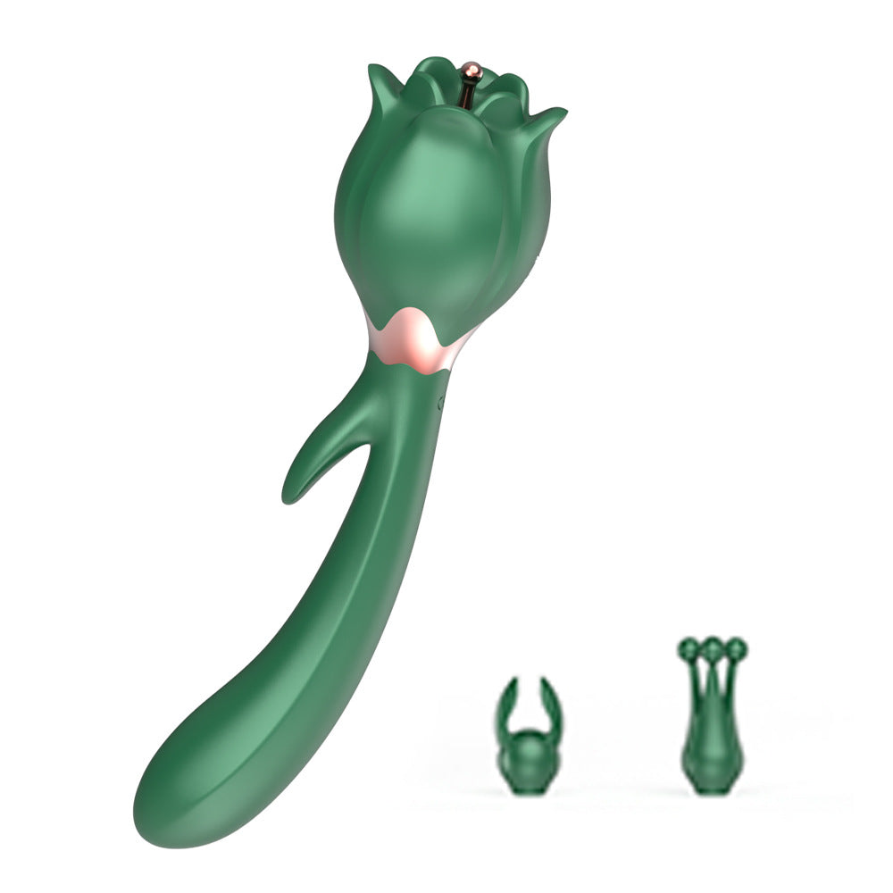 Rose Toy Vibrator G-spot Clitoris Stimulator with Attachments-EROSREALM