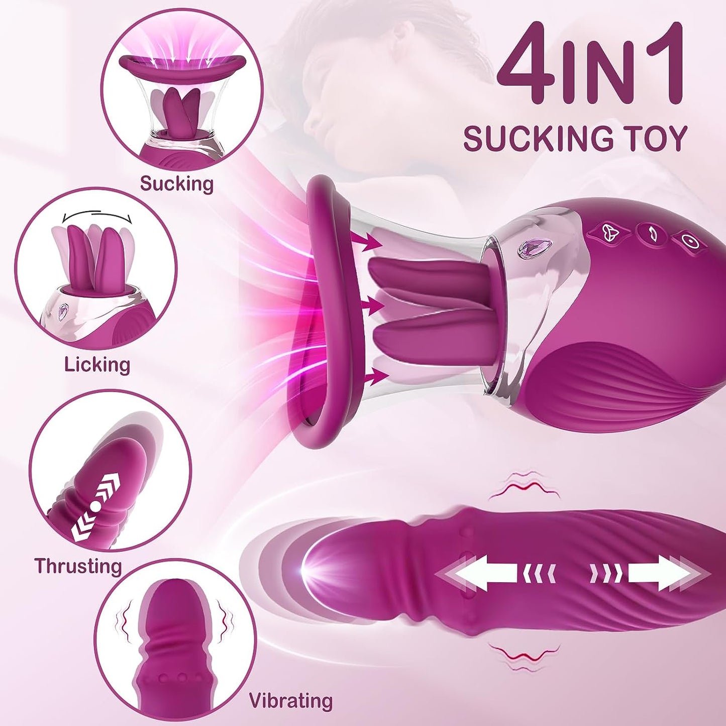 Elsa 2.0 Dual-tongue Licking Clit & Nipple Sucker With Thrusting Vibrator-EROSREALM