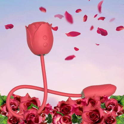 Rose Sucking Vibrator Double Ended Vibrator (Extended Version)-EROSREALM