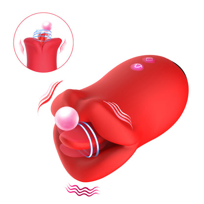 Ruby Nibbler 2-in-1 Rotating & Licking Vibrator-EROSREALM