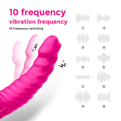 G-spot Massager Silicone Dildo Vibrator with LED Light-EROSREALM