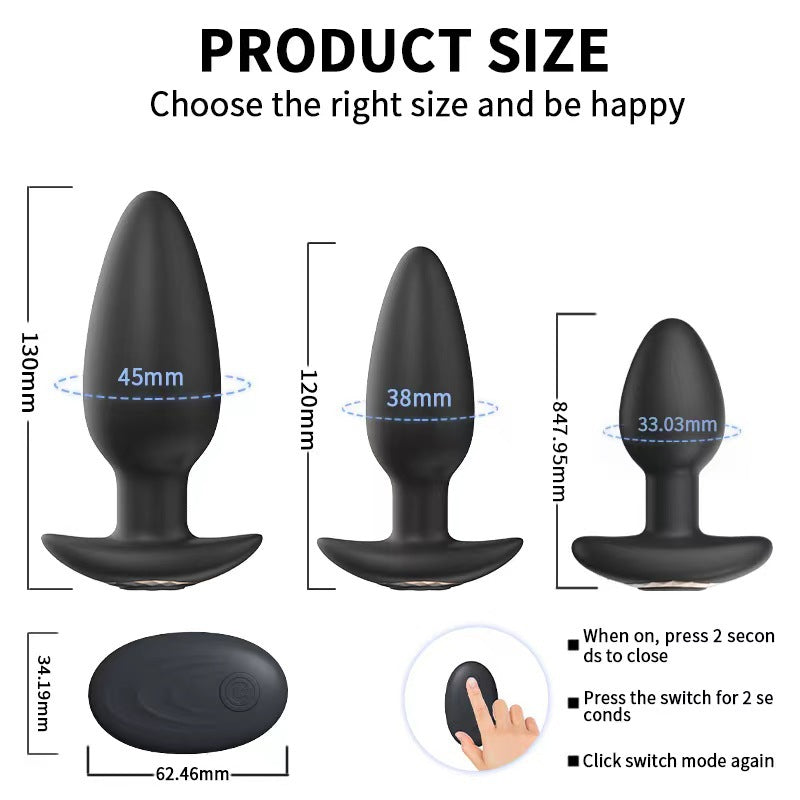 Wireless Remote Control 10 Modes Vibrating Butt Plug-EROSREALM