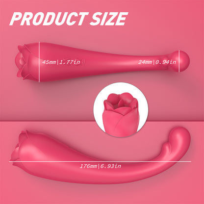 Rose Wand Massager USB Rechargeable Rose Toy with Tongue-EROSREALM