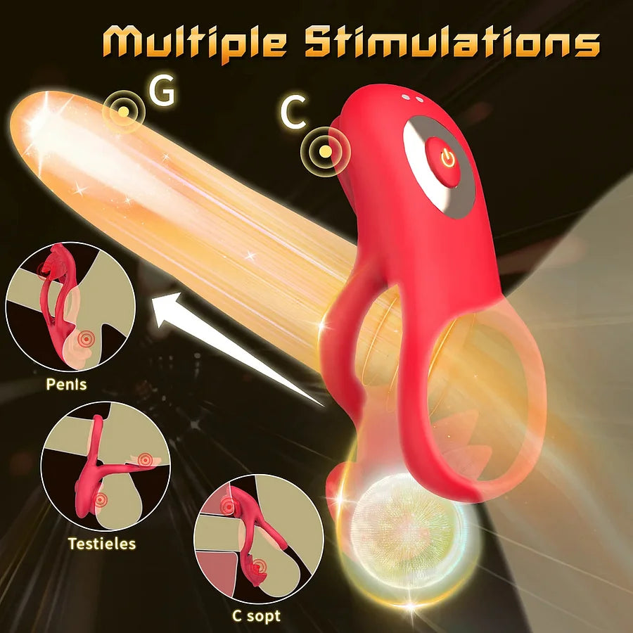 Rose Vibrating Clit Stimulator & Penis Rings For Couples-EROSREALM