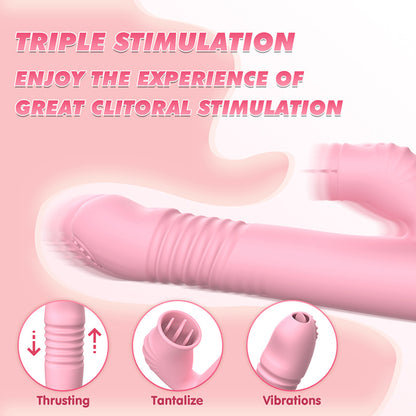 3-in-1 Heated Tongue-licking & Thrusting G-spot Vibrator-EROSREALM