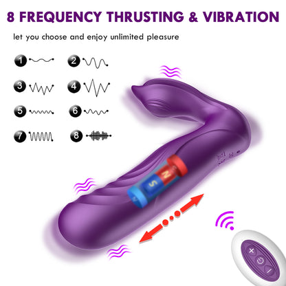 Thrusting Wearable Vibrator Orgasm Masturbator Pulsating Dildo Vibrator Remote Control-EROSREALM