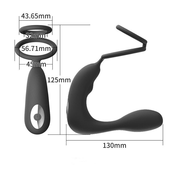 Remote Control Lock Semen Men's Vibration Front And Rear Atrium Anal Plug Stimulation-EROSREALM