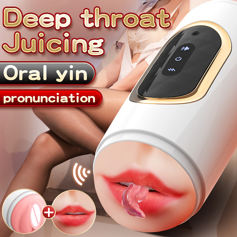 Panda Cup - Double Head Interactive Vioce Vibration Male Masturbator-EROSREALM