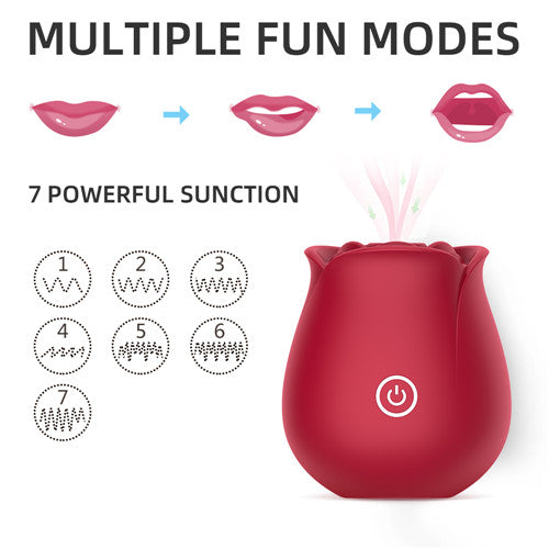 Rose Sucking Vibrator the Rose Female Sex Toy in Red-EROSREALM