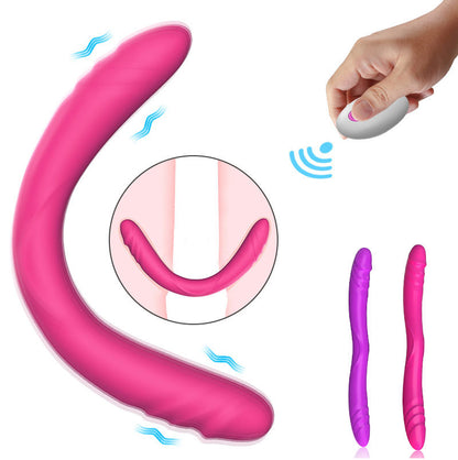 Wireless Remote Control Double-headed Vibrating Dildo For Couple Sex-EROSREALM