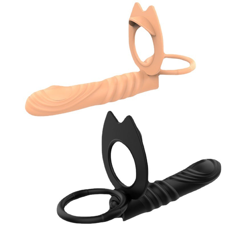 Vibrating Double Cock Rings Vibrator For Couples-EROSREALM