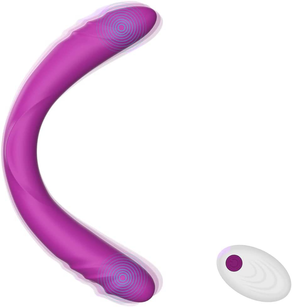 Wireless Remote Control Double-headed Vibrating Dildo For Couple Sex-EROSREALM