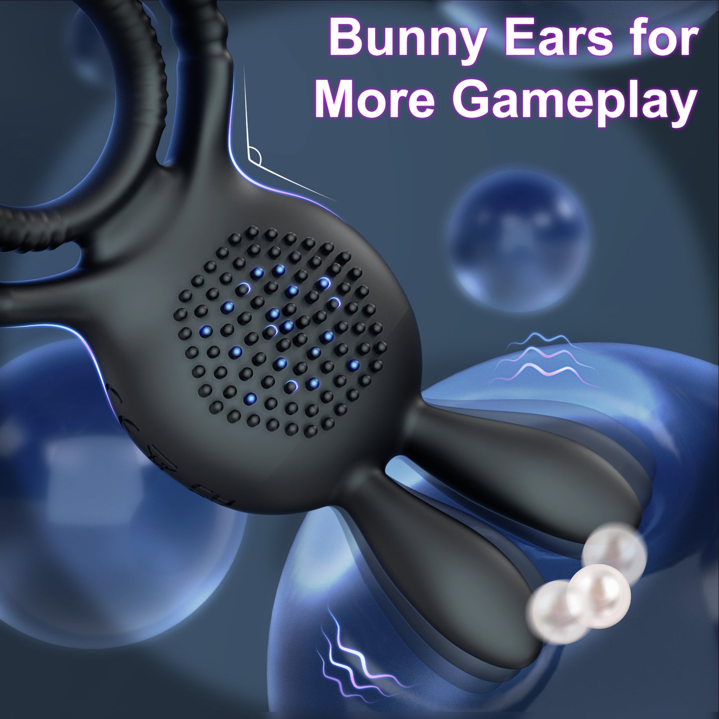 Rabbit Head Vibration Double Rings For Couples-EROSREALM