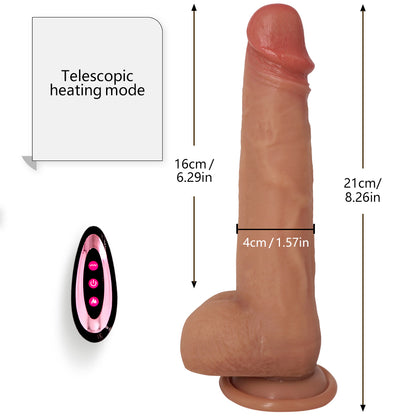 Heating Retractable Rocking Vibrating Dildo-EROSREALM