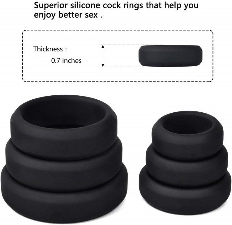 6 Different Size Cock Rings - Premium Grade Soft Silicone Penis Rings-EROSREALM