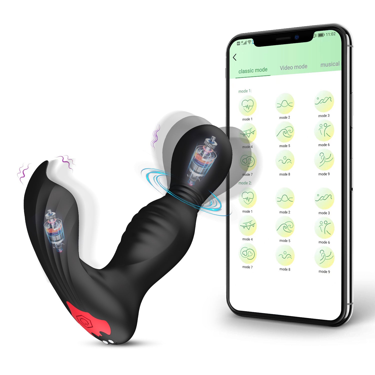 Batman App Remote Control Swinging And Vibrating Prostate Massager-EROSREALM