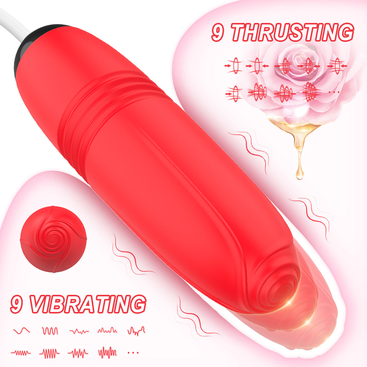 C320 3-in-1 Rose Clit-licker & Thrusting Bullet Vibrator-EROSREALM