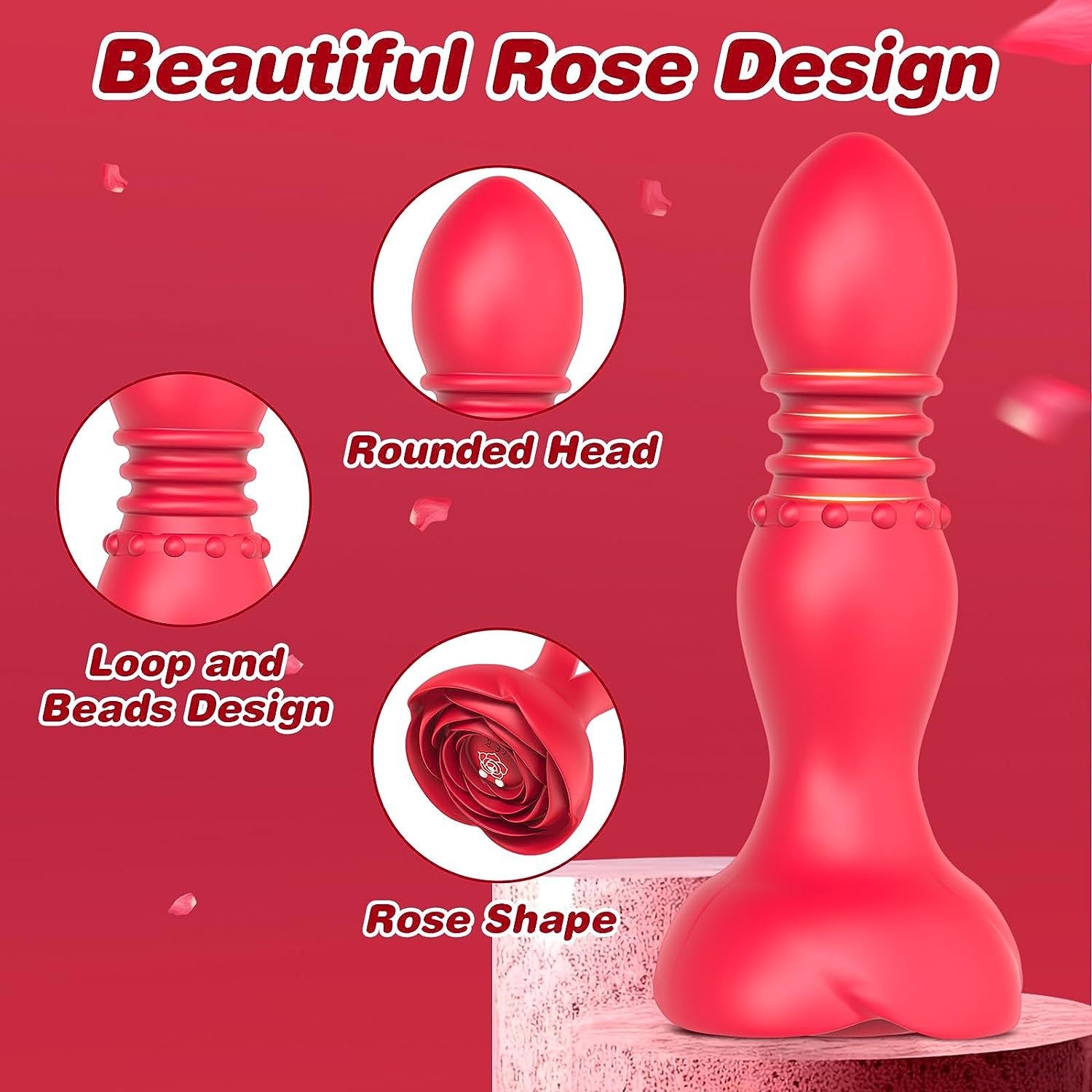 Wireless Remote Control Telescopic Rose Anal Vibrator-EROSREALM