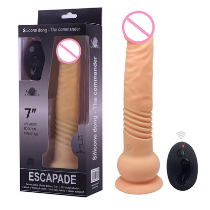 The Commander Remote Control Telescopic Vibrating Dildo-EROSREALM