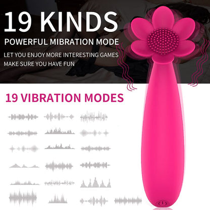 Little Flower Nubby Massager. Rose Toy With 19 Strong Vibration Modes-EROSREALM