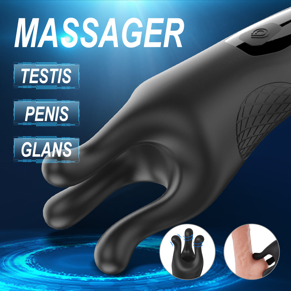 S364 Trident Rotating Vibrating Penis Massager-EROSREALM