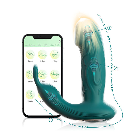 App Remote Control 3-point Stimulating Rabbit Wearable Vibrator-EROSREALM