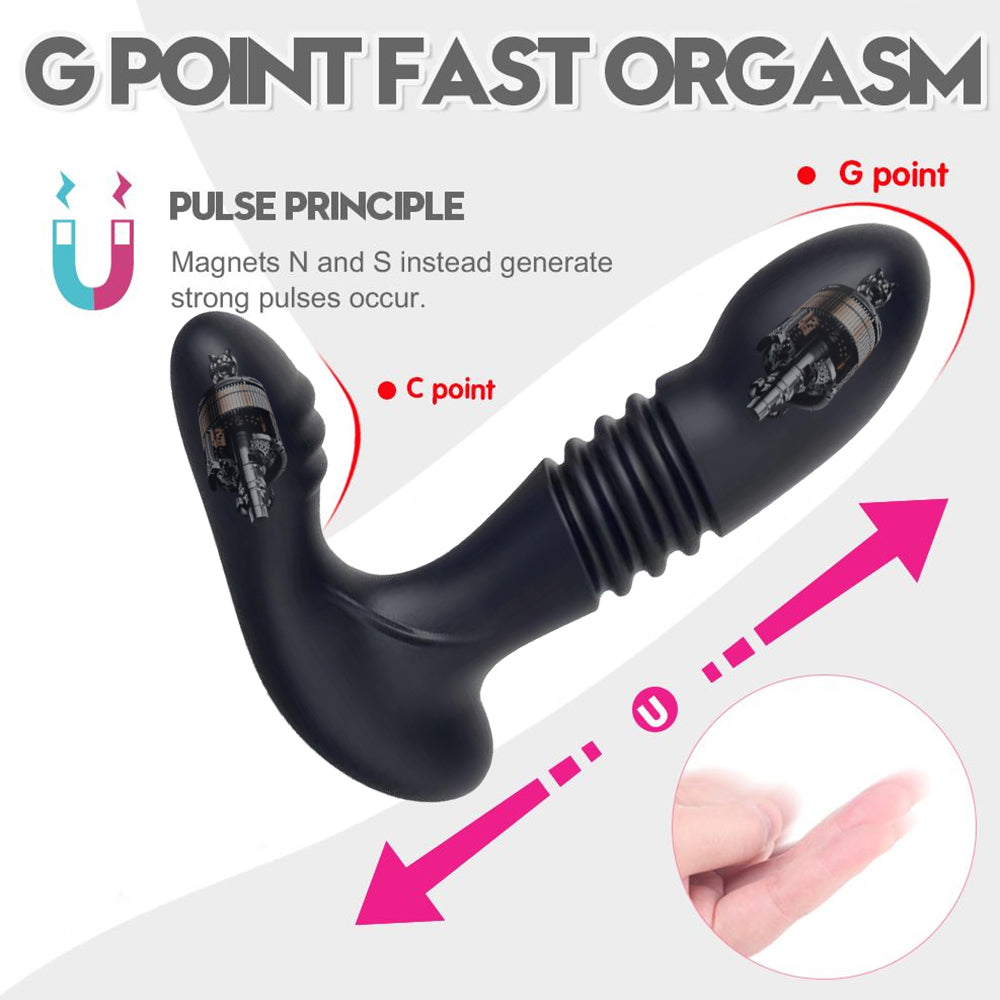 Men's Retractable Prostate Anal Plug G-point Stick Vibrator-EROSREALM