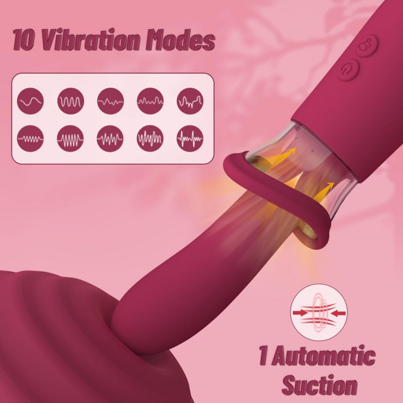 Morgan 2-in-1 Removable Clit Sucker & Vibrating Dildo-EROSREALM