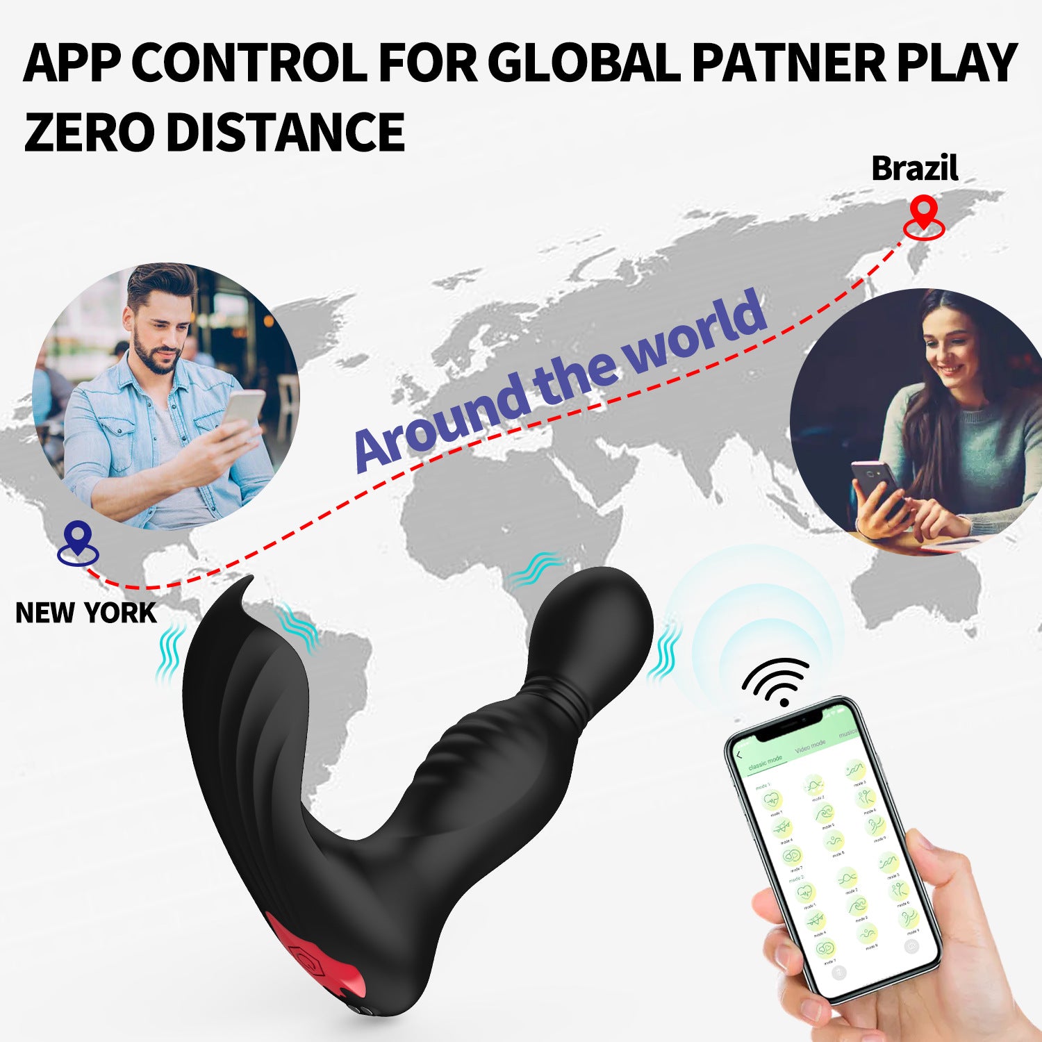 Batman App Remote Control Swinging And Vibrating Prostate Massager-EROSREALM