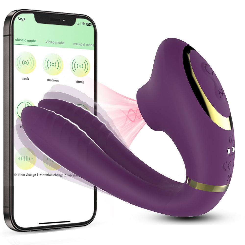 2 In 1 Sucking Vibration Wearable Clitoral G-spot Stimulator App Control-EROSREALM