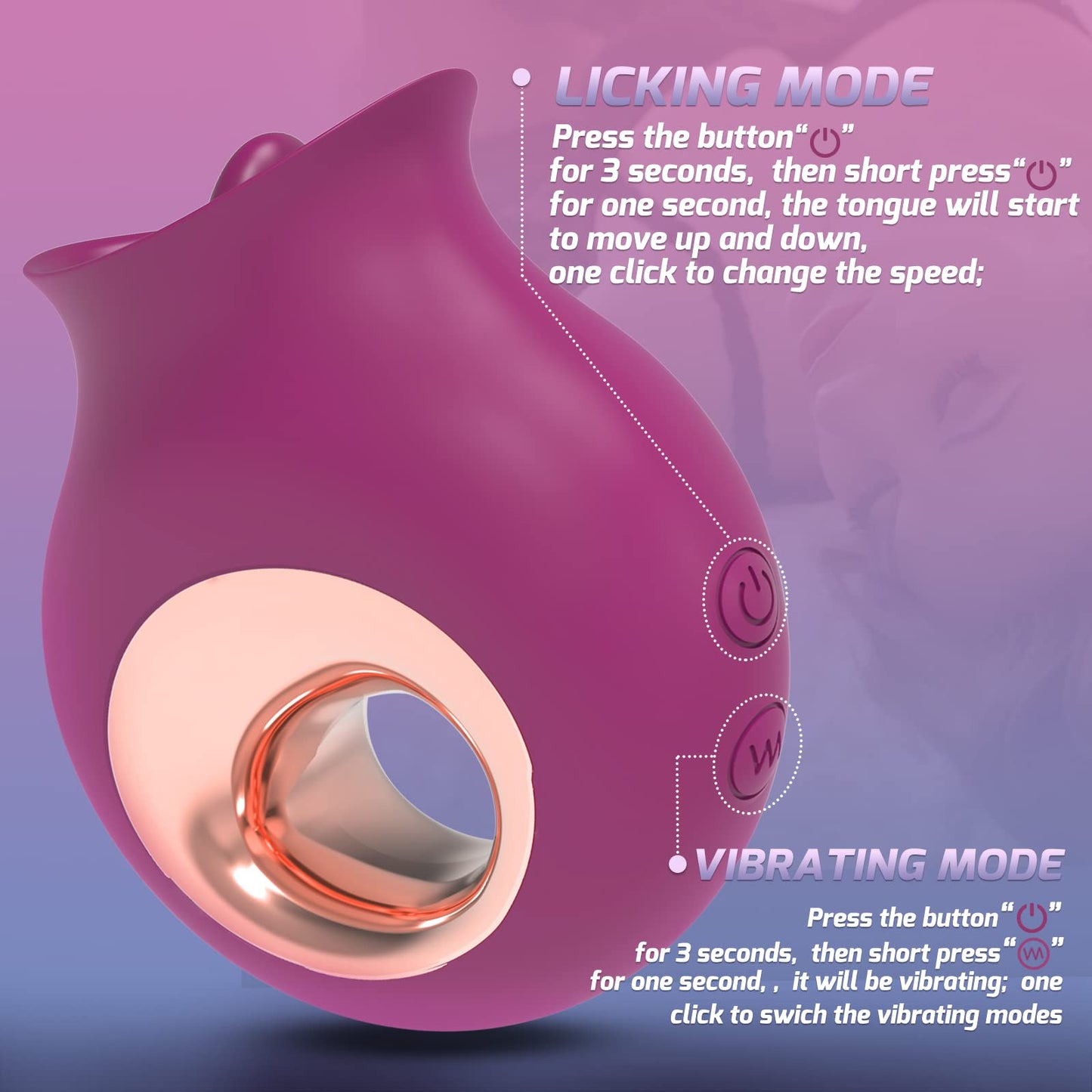 Rose Vibrator. Licking Tongue Rose Toy-EROSREALM