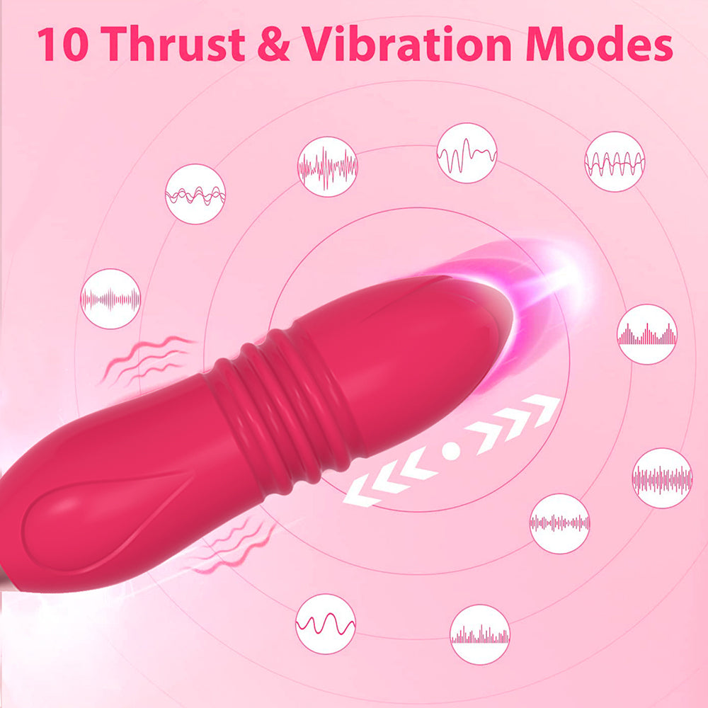 3 in 1 Tongue Licking Thrusting Vibrating Rose Pleaser-EROSREALM